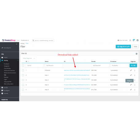 Prestashop Attachment Direct Download Link added - Product file