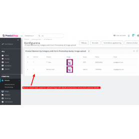 Produktbanners med formulär Prestashop & ladda upp bild