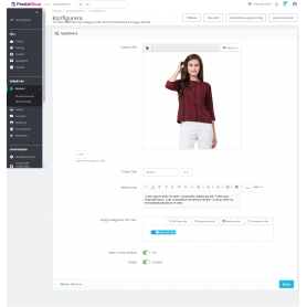 Produktbanners med formulär Prestashop & ladda upp bild