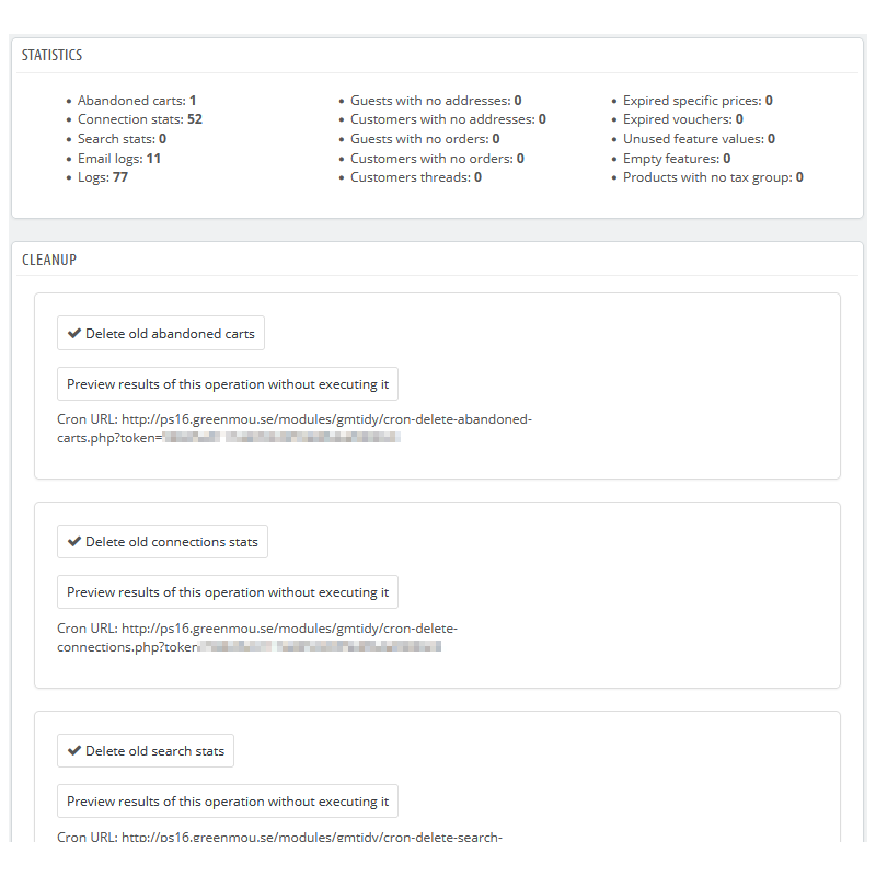 Prestashop Top Cleaner , Optimization and Speed Up