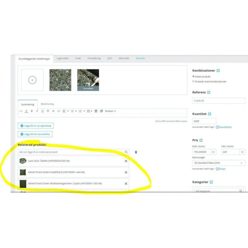 Prestashop Related Product and ( Accessories ) - cross selling